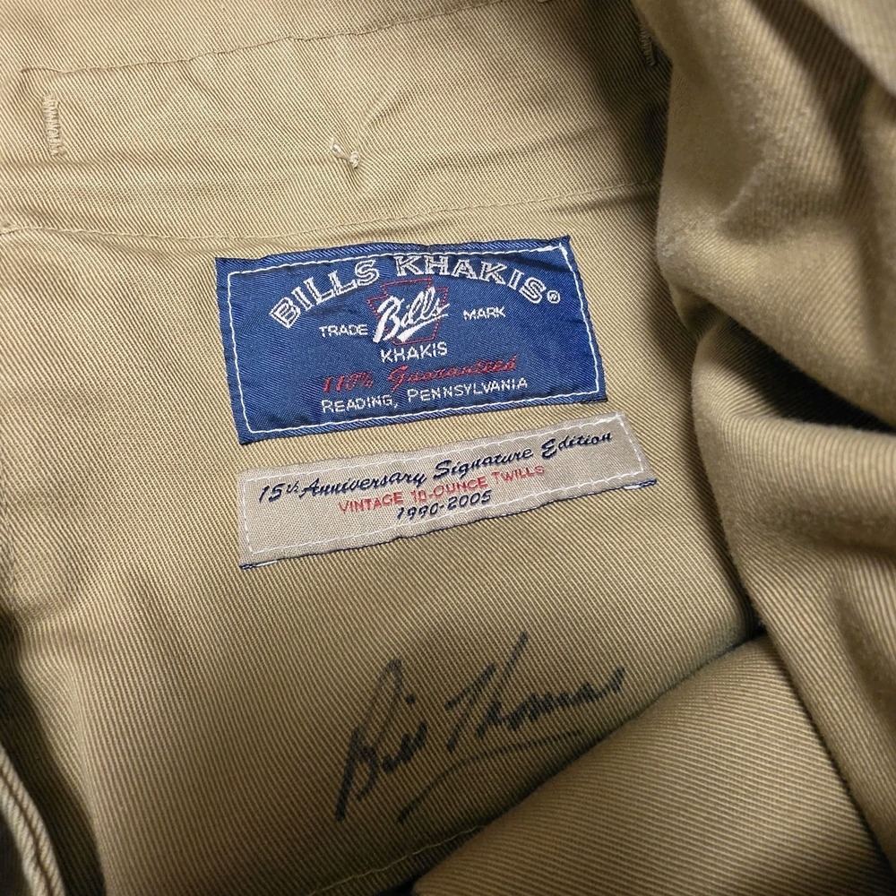 Bills Khakis 15th Anniversary Signature Edition Vintage 10 oz‎ Twills Mens Sz 35 - Picture 8 of 10